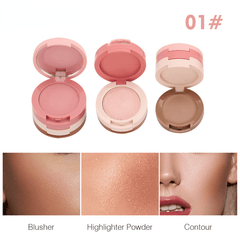 Contouring Blush Palette Highlighter Shadow Cover Blemishes Brighten V Face