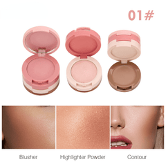 Contouring Blush Palette Highlighter Shadow Cover Blemishes Brighten V Face