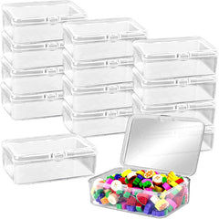 30pcs Small Plastic Bead Storage Containers Transparent Boxes Hinged Lid