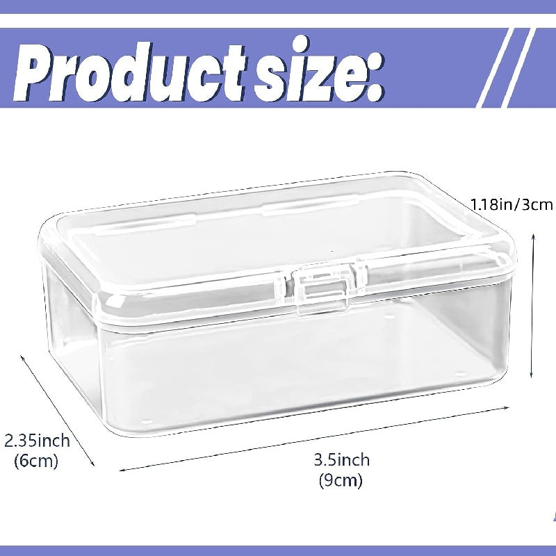 30pcs Small Plastic Bead Storage Containers Transparent Boxes Hinged Lid