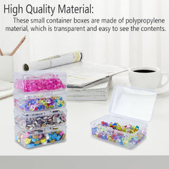 30pcs Small Plastic Bead Storage Containers Transparent Boxes Hinged Lid
