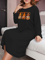 Thanksgiving Dwarfs & Pine Cone Print Dress