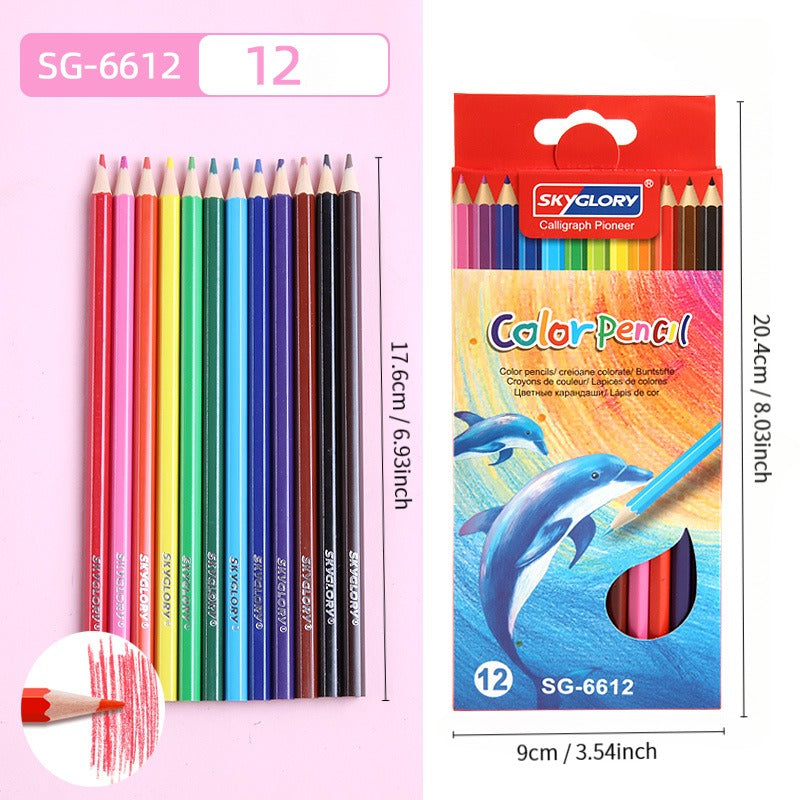 12 18pcs Colored Pencils Set Drawing Coloring Sketching Painting Art Stationery