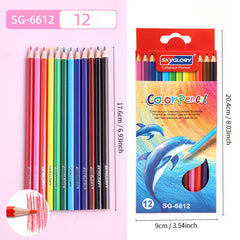 12 18pcs Colored Pencils Set Drawing Coloring Sketching Painting Art Stationery