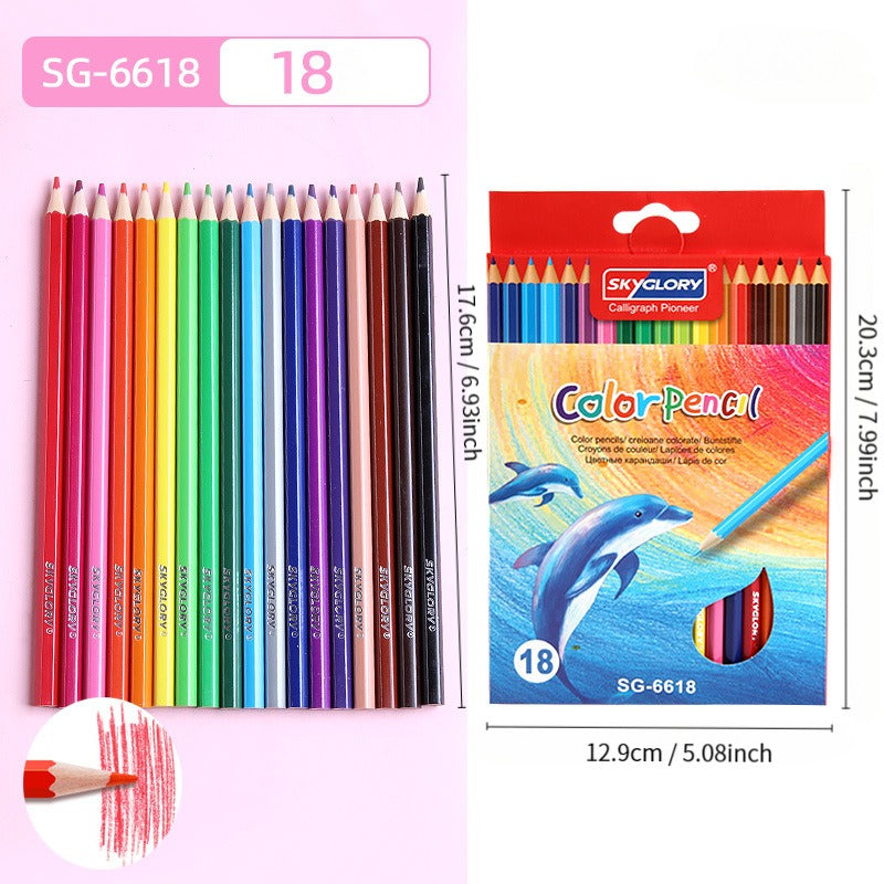 12 18pcs Colored Pencils Set Drawing Coloring Sketching Painting Art Stationery
