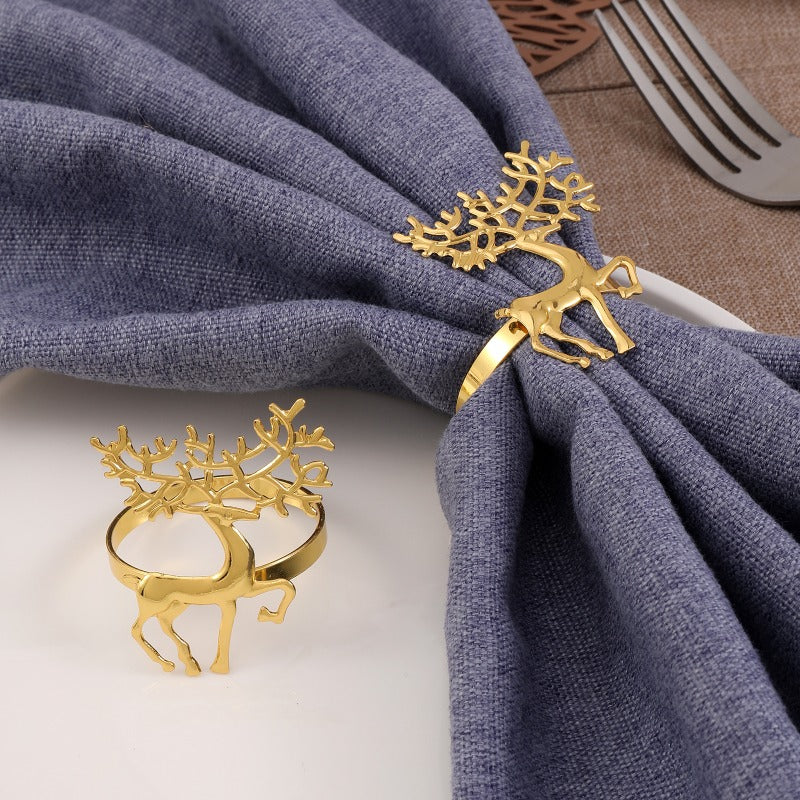 6pcs Christmas Napkin Ring Buckle Holiday Accessory Room Decor