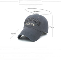 Men's Baseball Cap with 3D Embroidery Outdoor Fashion Washed Sunscreen Hat