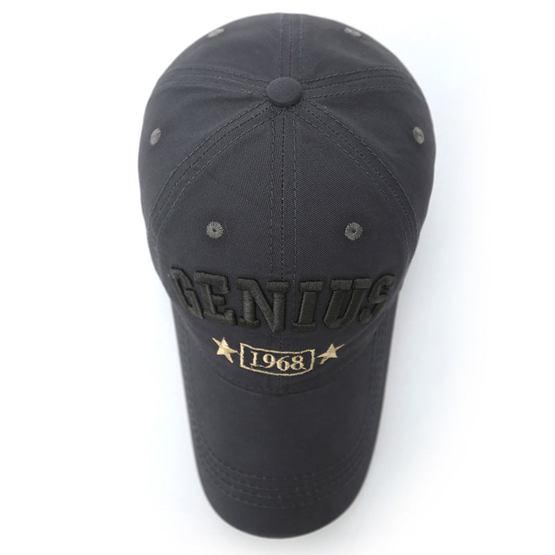 Men's Baseball Cap with 3D Embroidery Outdoor Fashion Washed Sunscreen Hat