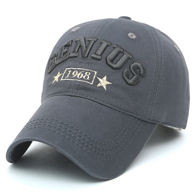 Men's Baseball Cap with 3D Embroidery Outdoor Fashion Washed Sunscreen Hat
