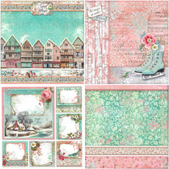 17pcs Retro Sweet Winter Paper Retro Journal for DIY Gift