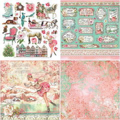 17pcs Retro Sweet Winter Paper Retro Journal for DIY Gift