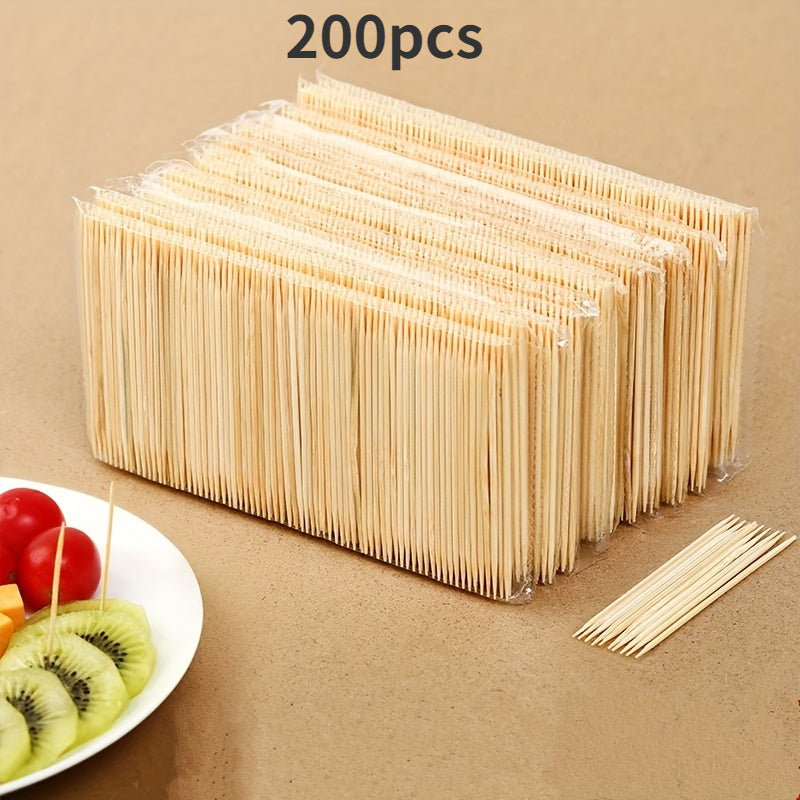 100 200pcs Double-headed Bamboo Toothpick Disposable Bag