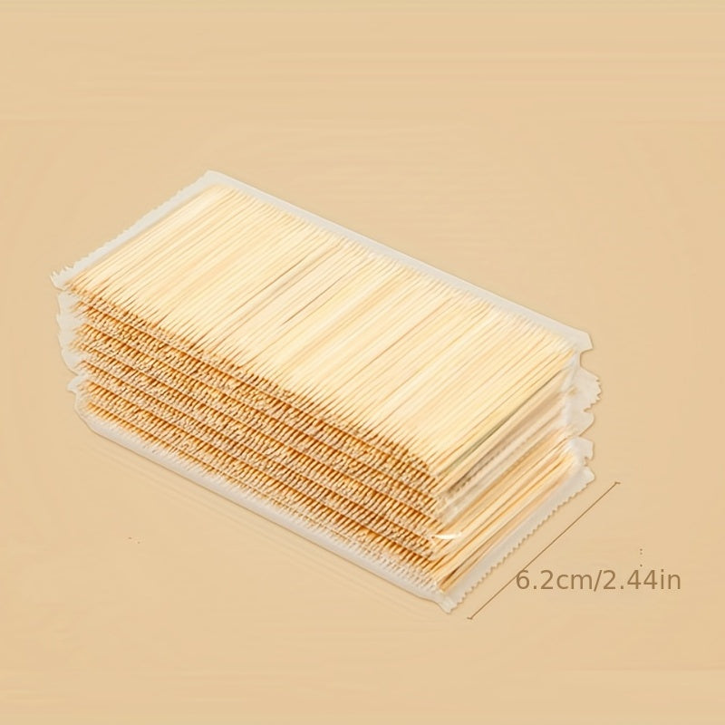 100 200pcs Double-headed Bamboo Toothpick Disposable Bag
