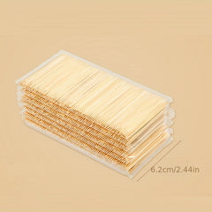 100 200pcs Double-headed Bamboo Toothpick Disposable Bag