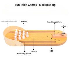 Mini Bowling Table Game for Family Fun