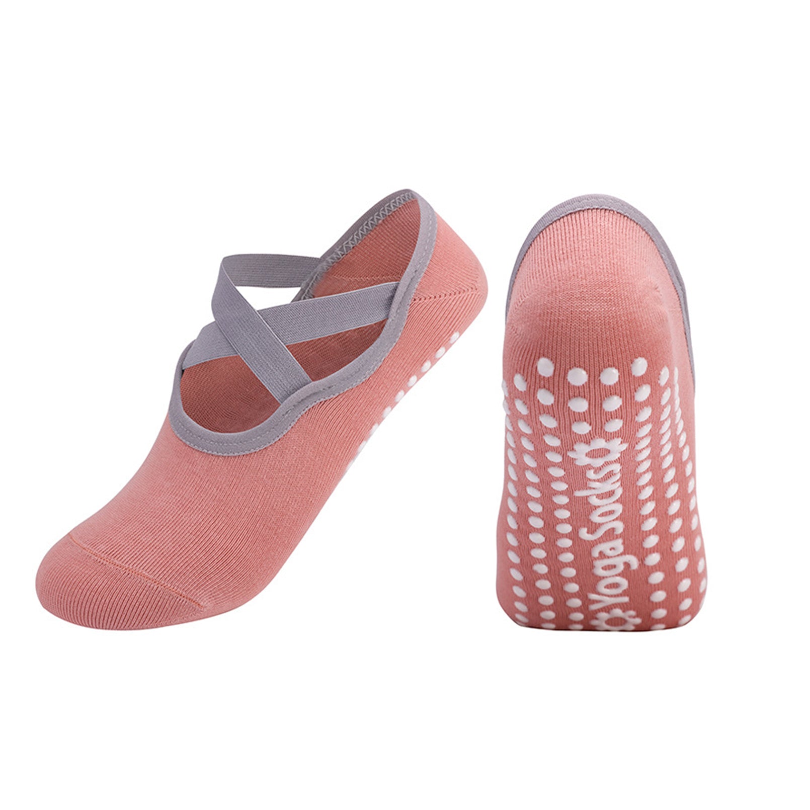 Women's Yoga Socks Non Slip Cross Strap Sports Socks Extra Grips