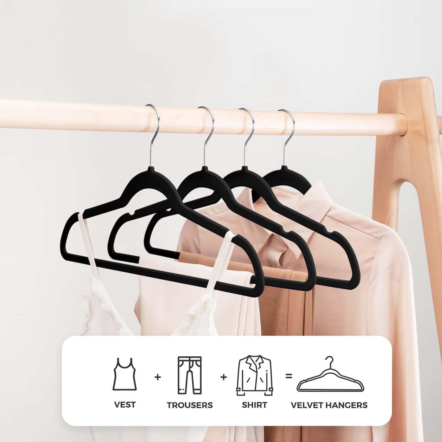 10-Set Slim Stackable Non-Slip Suit Hanger Space Saving Heavy Duty Adult Hanger