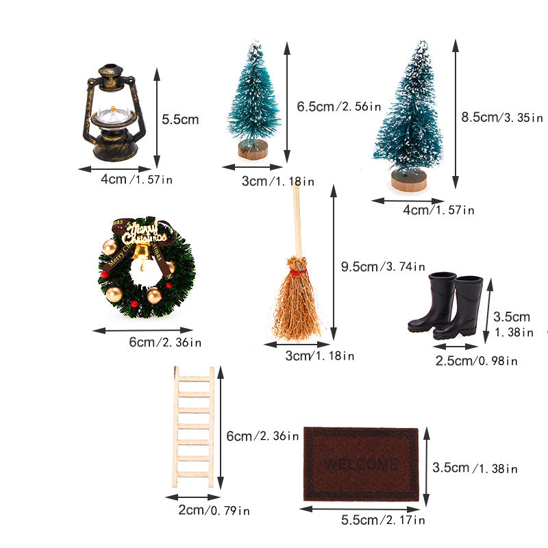 1:12 Dollhouse Mini Christmas Decor Set Shooting Prop Scene