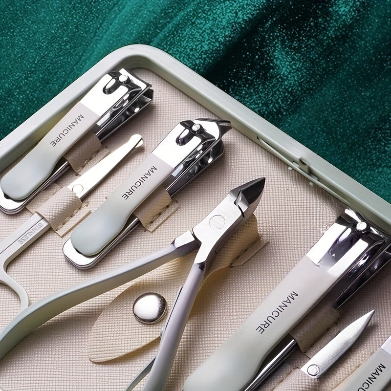 10ps Outdoor Nail Clipper Set Stainless Steel Pedicure Tools