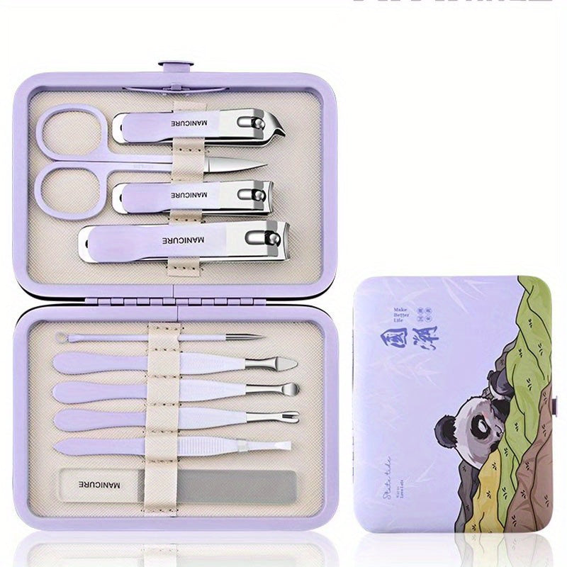 10ps Outdoor Nail Clipper Set Stainless Steel Pedicure Tools