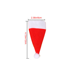 10pcs Christmas Hat & Fork Cover Cutlery Decorative Holder