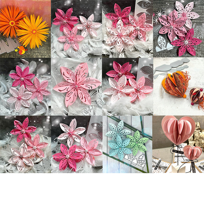 Piggy Craft Metal Cutting Dies Folded Flower Scrapbook Die - DIY Cards