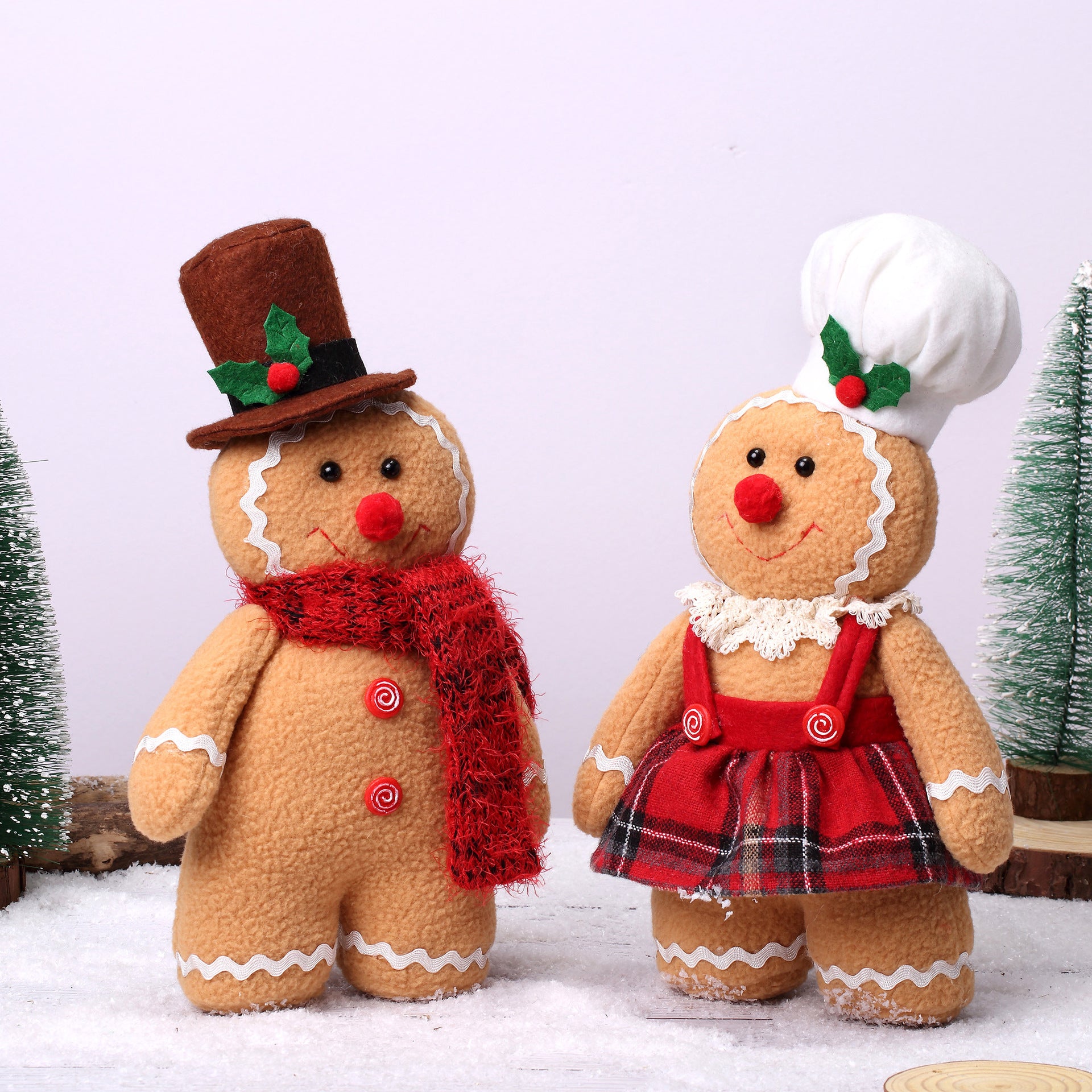 12in Christmas Gingerbread Man Plush Toy Stuffed Soft Gift