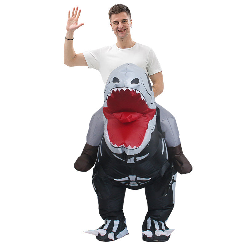 Zombie Ribs T-Rex Inflatable Costume Halloween Party Cosplay Dress