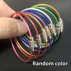 5pcs Wire Rope Keychain Luggage Tag Backpack Key Ring