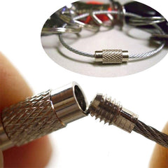 5pcs Wire Rope Keychain Luggage Tag Backpack Key Ring