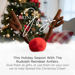 Car Christmas Reindeer Antlers & Nose Decorations with Jingle Bells