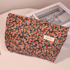 Vintage Floral Cosmetic Bag Large Capacity Travel Toiletry Bags