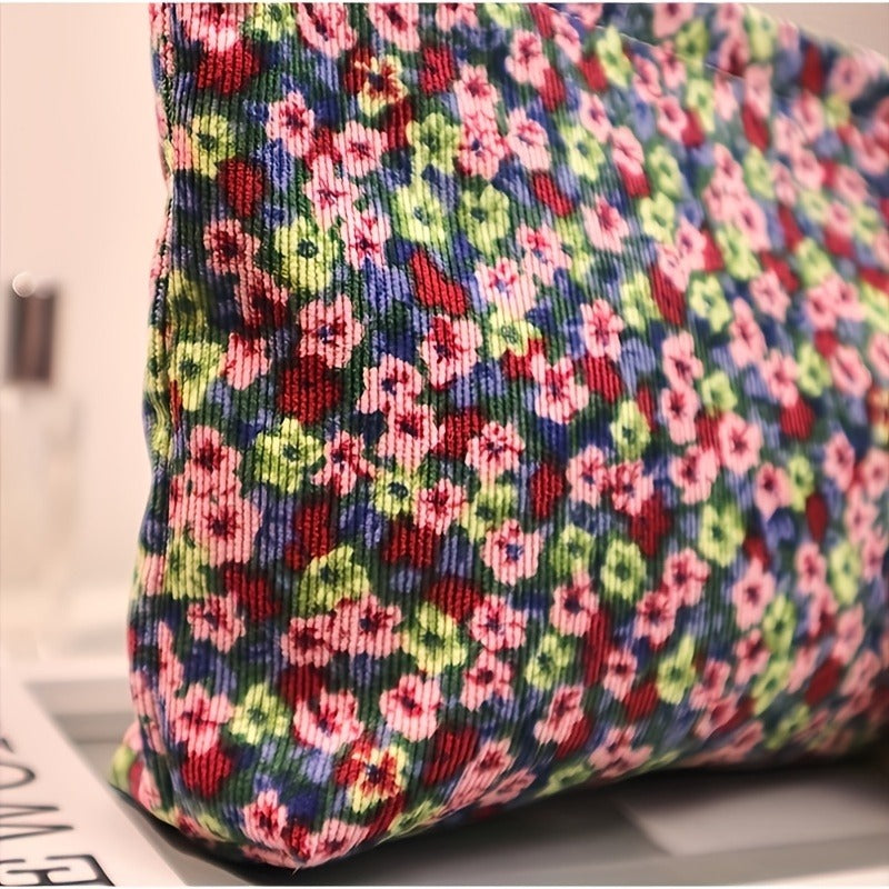Vintage Floral Cosmetic Bag Large Capacity Travel Toiletry Bags