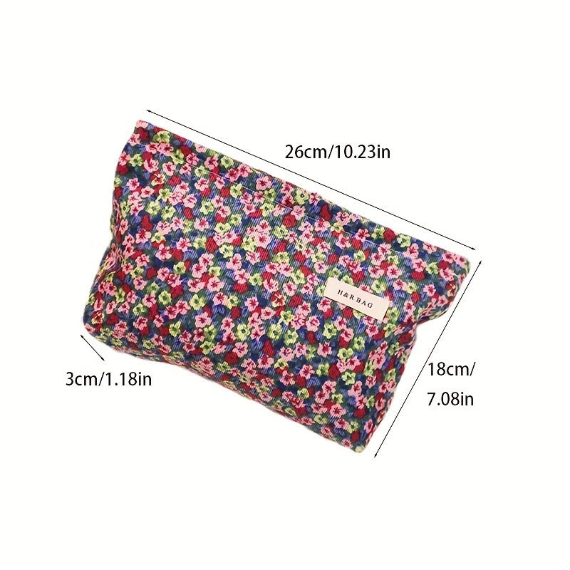 Vintage Floral Cosmetic Bag Large Capacity Travel Toiletry Bags