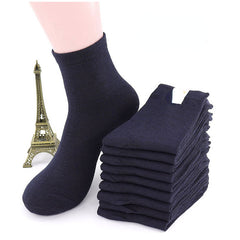 10 Pairs Men's Casual Anti odour Sweat Absorbing Cotton Mid calf Socks