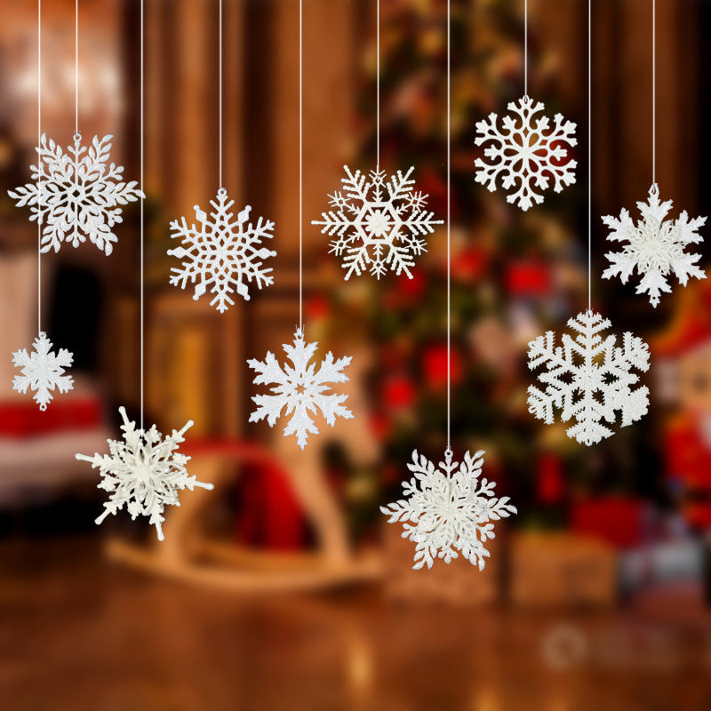 Christmas Snowflake Pendant Plastic Snowflake String Display Window Decoration