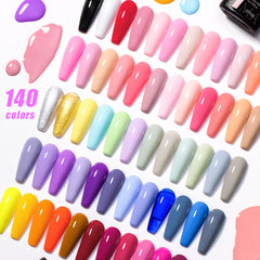 8 Colors Gel Nail Polish Set - Orange Red Yellow Macaroon Glitter
