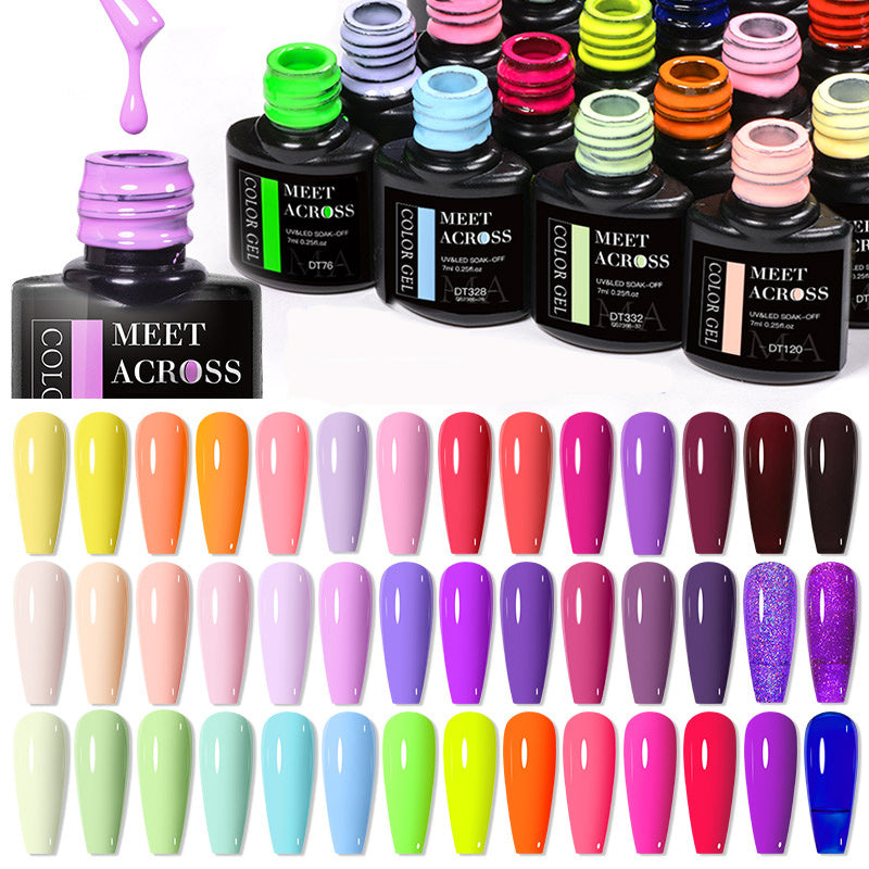 8 Colors Gel Nail Polish Set - Orange Red Yellow Macaroon Glitter