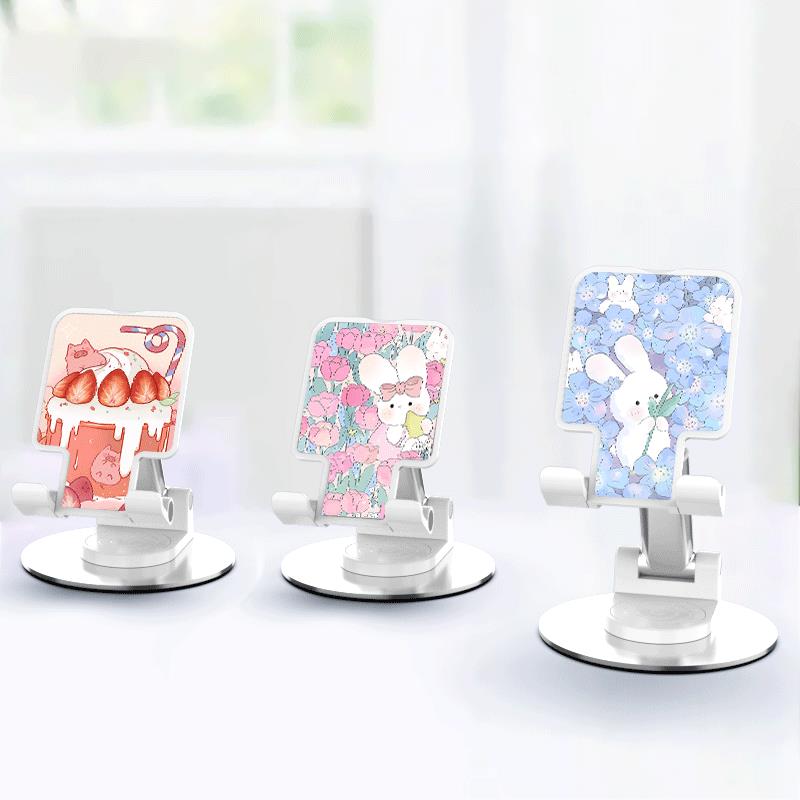 Strawberry Pig Ice Cream 360 Rotatable Bracket Foldable Phone Tablet Stand