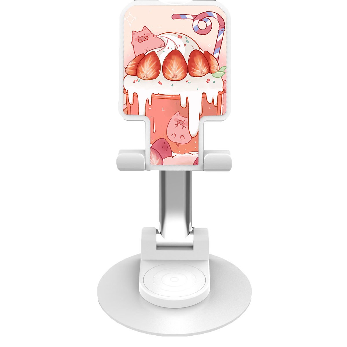 Strawberry Pig Ice Cream 360 Rotatable Bracket Foldable Phone Tablet Stand