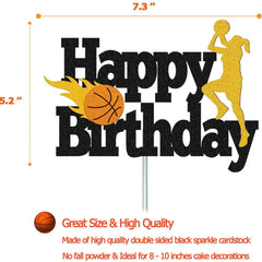 Basketball Happy Birthday Cake Topper - Sports Theme Party Decorations