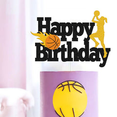 Basketball Happy Birthday Cake Topper - Sports Theme Party Decorations