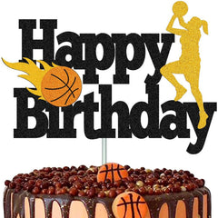Basketball Happy Birthday Cake Topper - Sports Theme Party Decorations