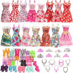 56pcs BJD Doll Accessories Kit - Dresses, Shoes, Handbags, Necklaces, Toiletries