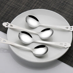 4pcs Halloween Ghost Stainless Steel Spoon Household Eating Mixing Spoon