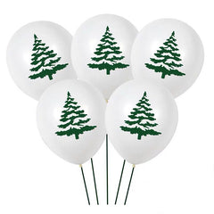 100pcs Christmas Latex Balloons - Santa, Tree, Reindeer - Green, Red