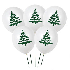 100pcs Christmas Latex Balloons - Santa, Tree, Reindeer - Green, Red