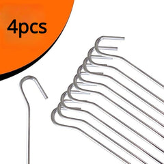 4pcs Galvanised Metal Tent Pegs 6mm X 7 Inch Heavy Duty Camping Ground Pegs
