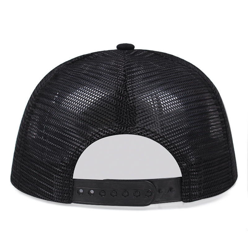 Men's Adjustable Trucker Baseball Cap Flat Bill Mesh Snapback Hat