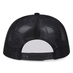Men's Adjustable Trucker Baseball Cap Flat Bill Mesh Snapback Hat